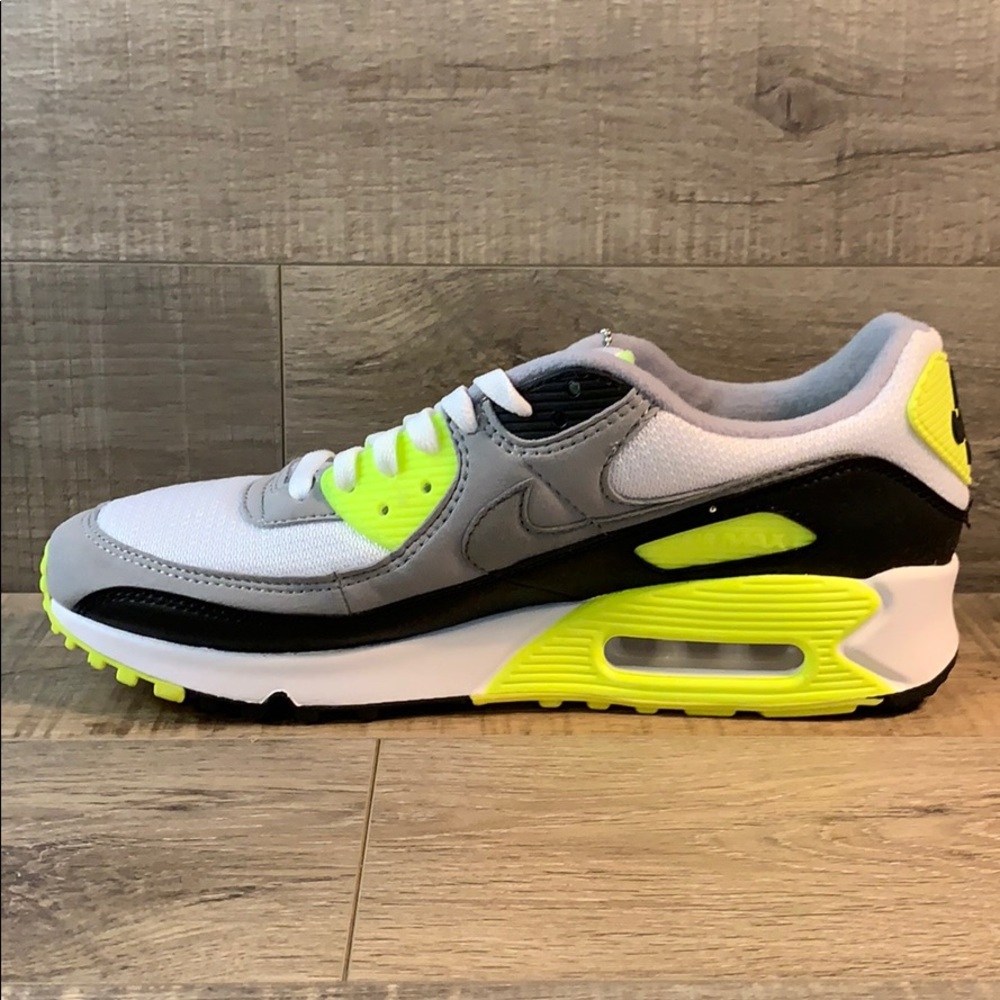 Nike Air Max 90 White/Particle Grey-Volt-Black - Picture 3 of 7